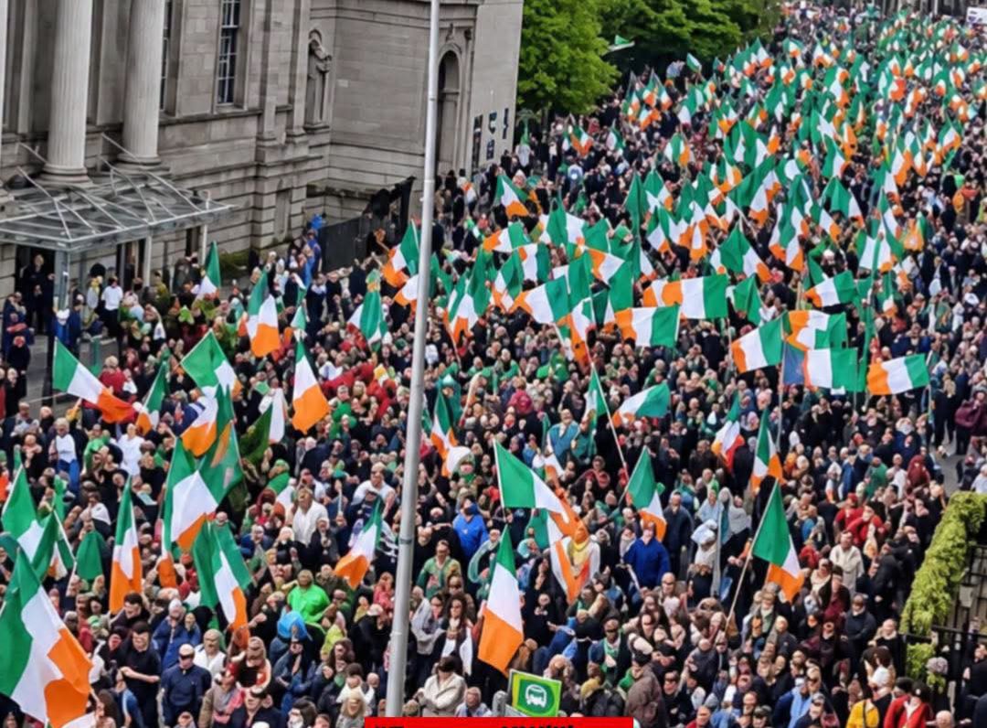 Large Anti-Immigration Protest Draws Crowds in Dublin Over EU Migration Pact